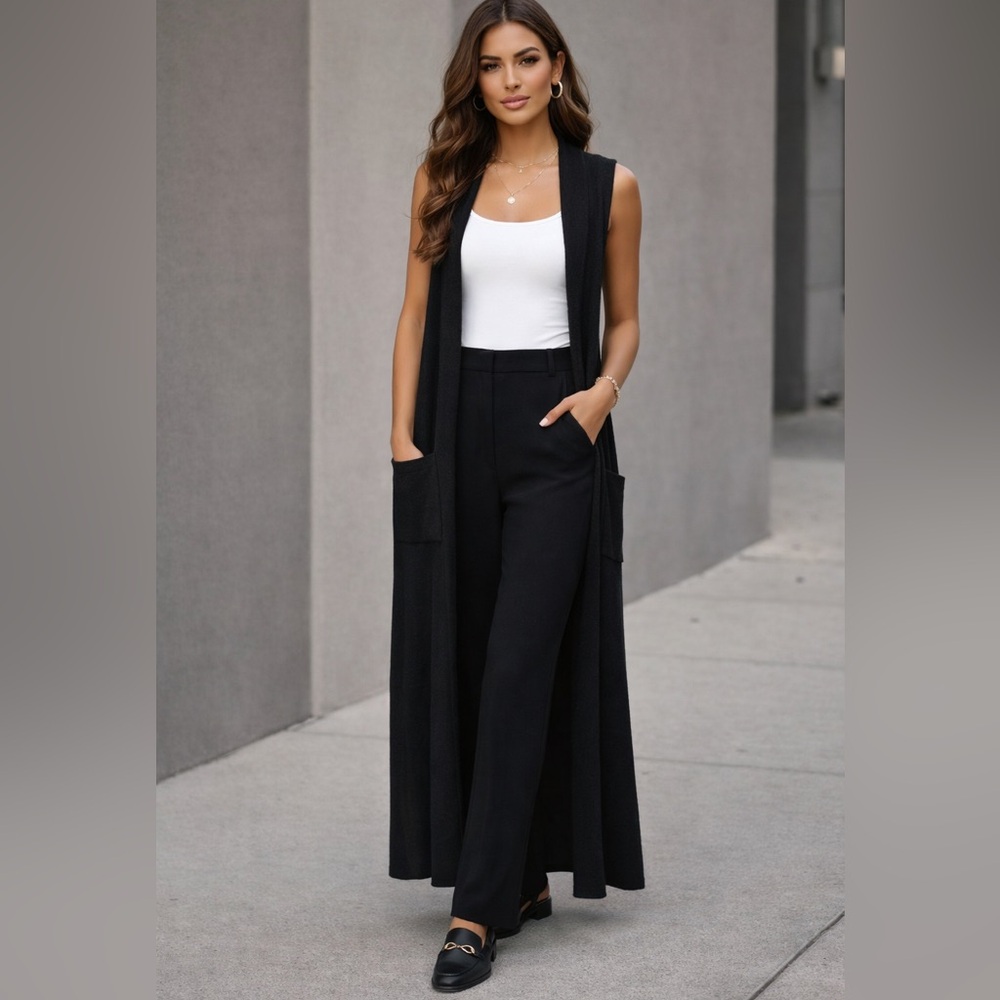 GANNI Long Knit Duster Vest